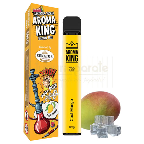 Tigara electronica de calitate fara nicotina cu aroma de mango AK by Senator Cool Mango cu 700 pufuri